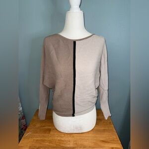 Premise Beige and Black Colorblock Sweater
